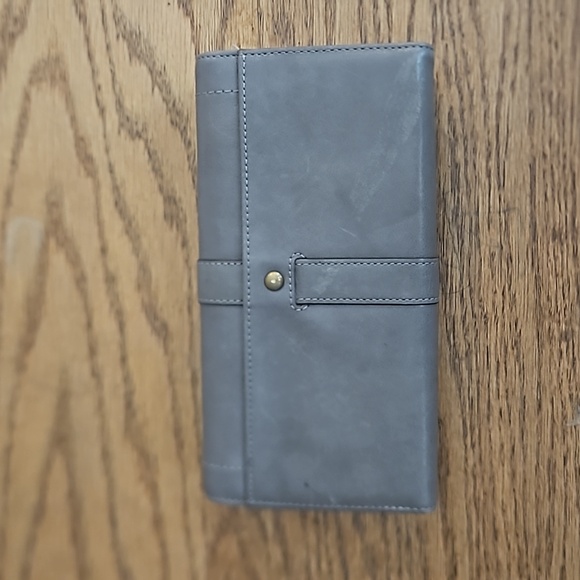 Coach Legacy Garcia Trifold gray leather wallet with pink interior - Picture 3 of 15